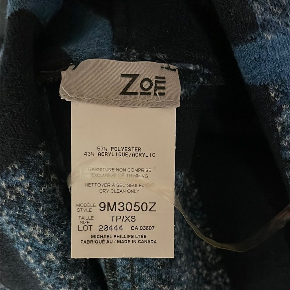 Zoe Blue Patchwork Cardigan Sweater, Women’s XS - Picture 4 of 4